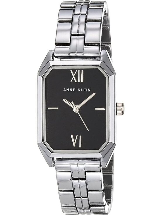 Anne Klein Womens Silver And Black Analog Roman Numeral Octagonal Bracelet Watch main image 4